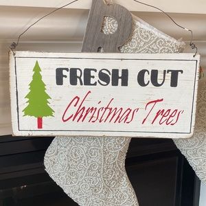 Cost Plus World Market Christmas Tree hanging Sign